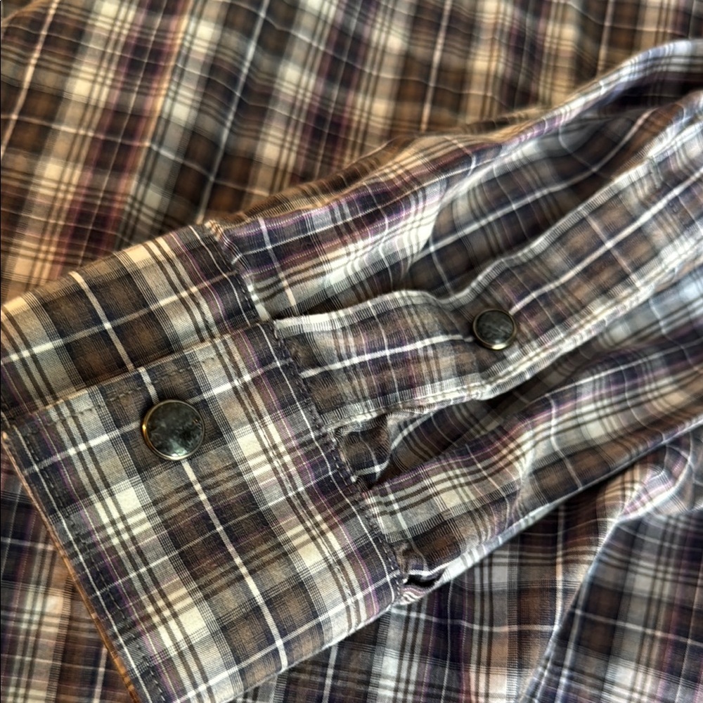 Express Black,purpleand White Casual Button Down Shirt - Picture 6 of 7